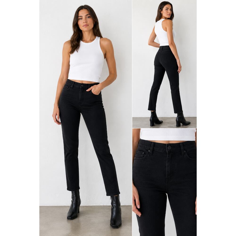 Sandrine Rose Black High Rise Skinny Ankle Jeans 31 NWT 28” Inseam
